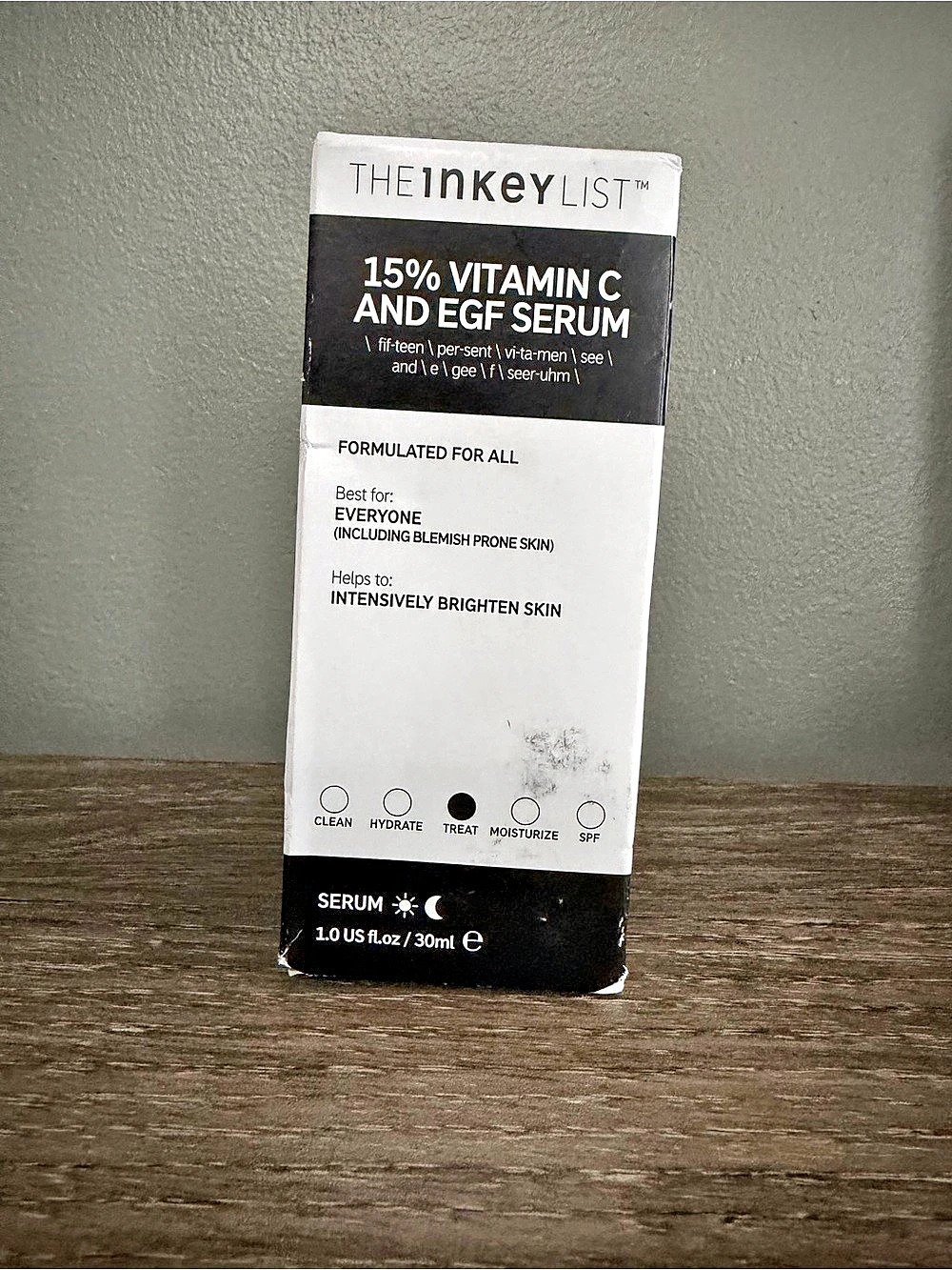 The INKEY List 15% Vitamin C and EGF Serum Brightening Facial Serum NWT
